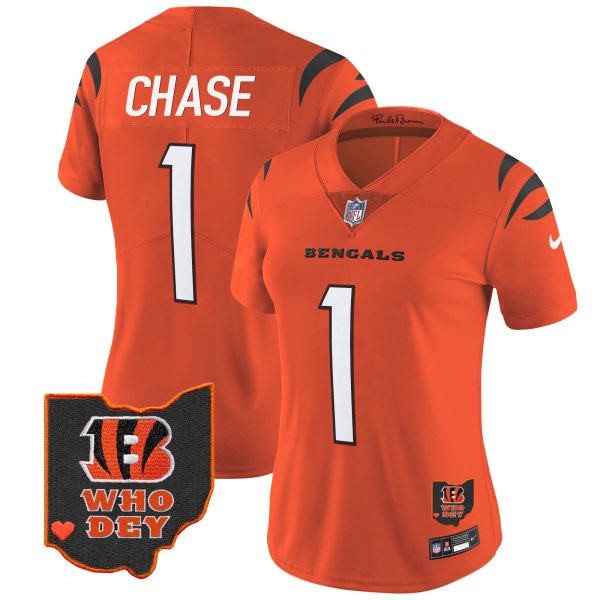 Women's Bengals Ohio Patch Vapor Limited Jersey V2 - All Stitched - Image 23