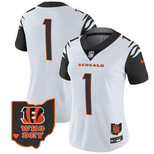 Women's Bengals Ohio Patch Vapor Limited Jersey V2 - All Stitched - Image 35