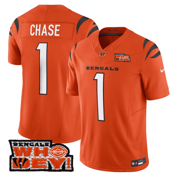 Men's Cincinnati Bengals Who Dey Patch Jersey - All Stitched - Image 5