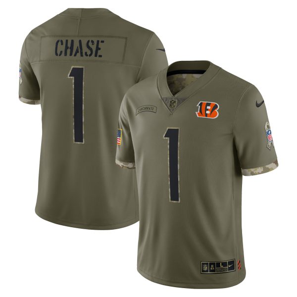 Bengals 2022 Salute To Service Limited Jersey - Olive - All Stitched - Image 2