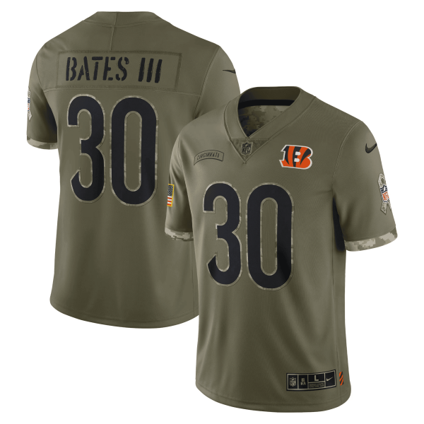 Bengals 2022 Salute To Service Limited Jersey - Olive - All Stitched - Image 4