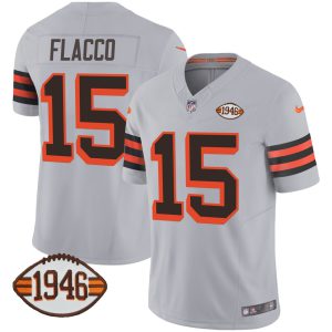 Joe Flacco Cleveland Browns Gray Vapor Jersey - All Stitched