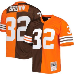 Jim Brown Cleveland Browns 1963 Split Jersey - All Stitched