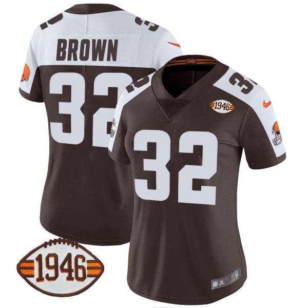 Women's Browns 1946 75th Anniversary Patch Jersey - All Stitched - Image 14