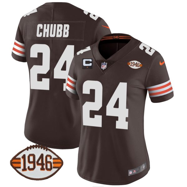 Women's Browns 1946 75th Anniversary Patch Jersey - All Stitched - Image 20
