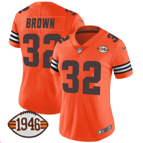Women's Browns 1946 75th Anniversary Patch Jersey - All Stitched - Image 32