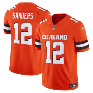 Shedeur Sanders #12 Cleveland Browns Orange Jersey - All Stitched