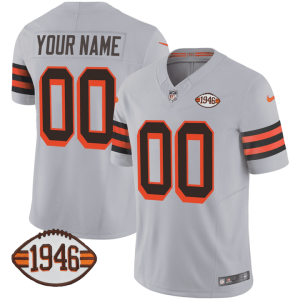 Cleveland Browns Gray Custom Jersey - All Stitched