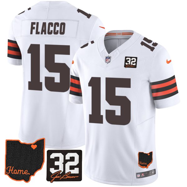 Joe Flacco Browns Vapor Jersey - All Stitched - Image 3