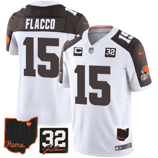 Joe Flacco Browns Vapor Jersey - All Stitched - Image 5