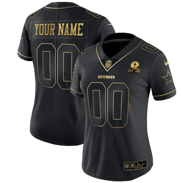 Cowboys Black Gold & Black Silver Custom Name and Number - All Stitched - Image 2