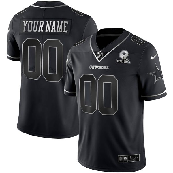 Cowboys Black Gold & Black Silver Custom Name and Number - All Stitched - Image 3