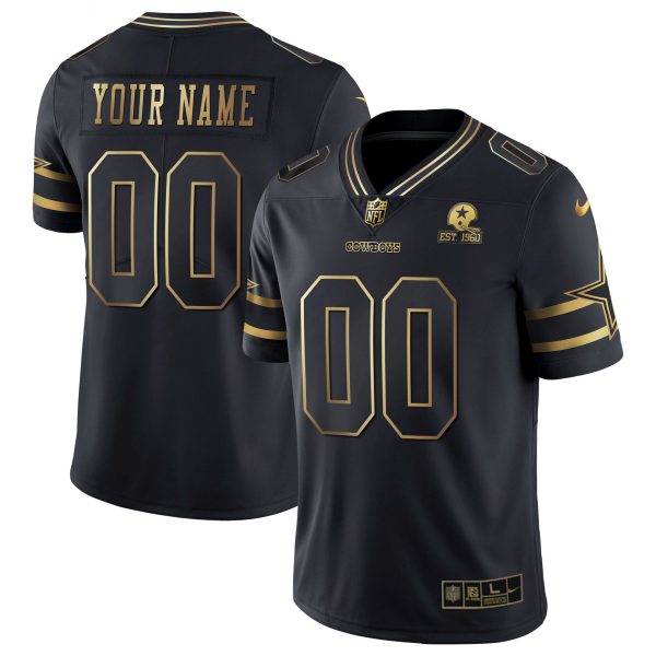 Cowboys Black Gold & Black Silver Custom Name and Number - All Stitched - Image 5
