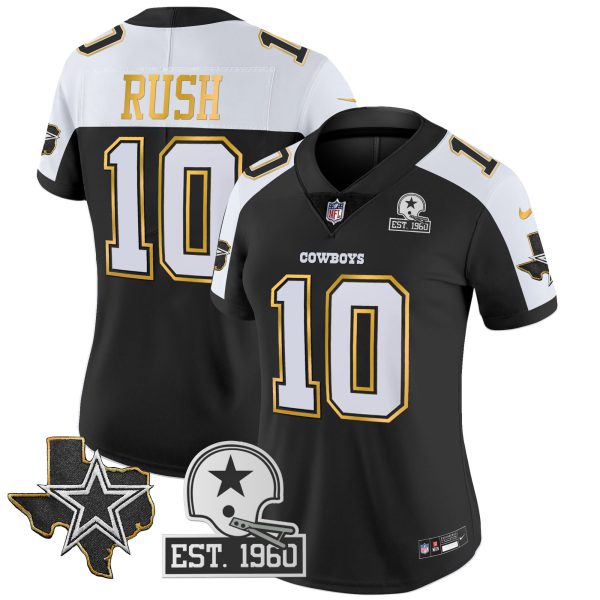 Women's Cowboys Texas Patch Gold Trim Vapor Jersey - All Stitched - Image 13