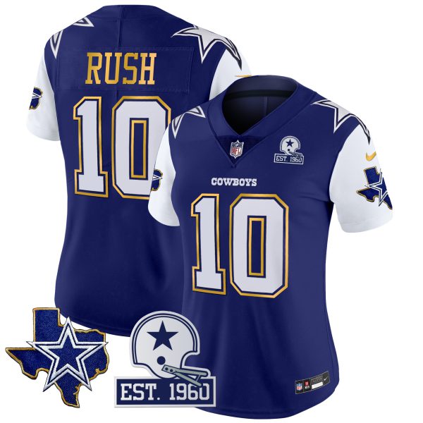 Women's Cowboys Texas Patch Gold Trim Vapor Jersey - All Stitched - Image 20