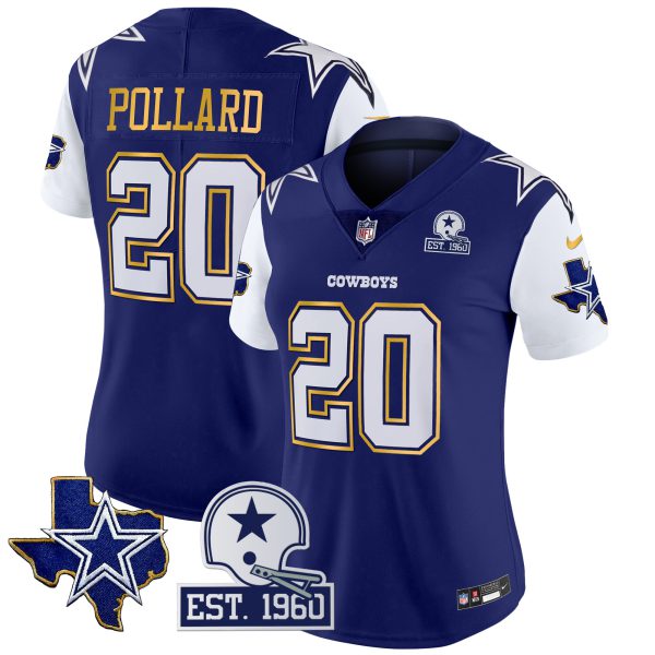 Women's Cowboys Texas Patch Gold Trim Vapor Jersey - All Stitched - Image 21