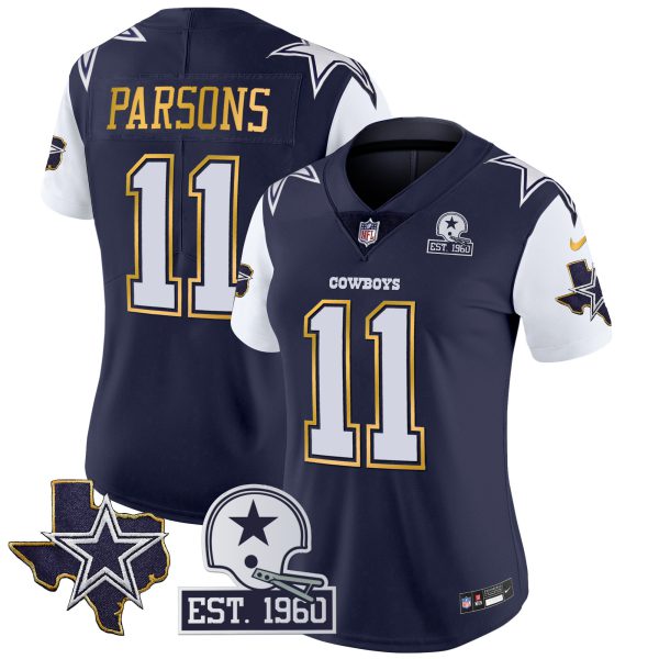 Women's Cowboys Texas Patch Gold Trim Vapor Jersey - All Stitched - Image 22
