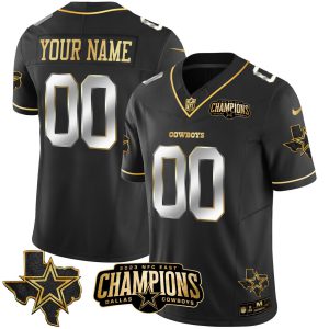 Cowboys 2023 NFC East Champions Patch Black Limited Vapor Custom Jersey - All Stitched