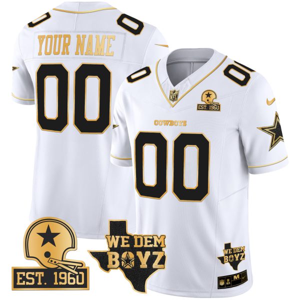 Cowboys Est. 1960 & We Dem Boyz Patch Gold Vapor Limited Custom Jersey V2 - All Stitched - Image 4