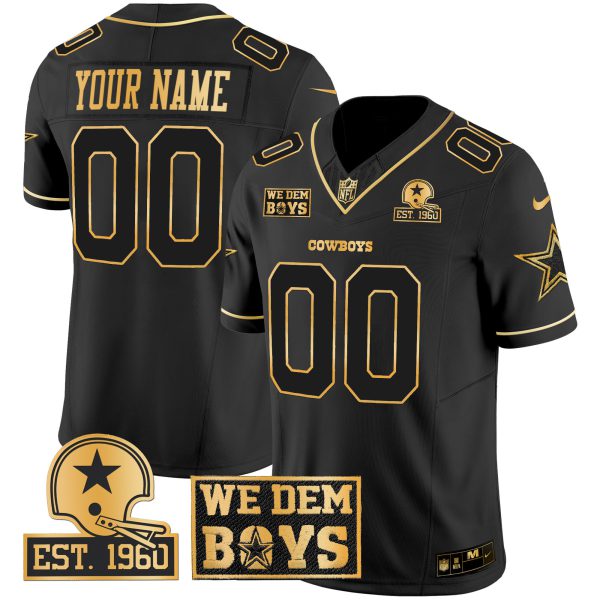 Cowboys Est. 1960 & We Dem Boyz Patch Gold Vapor Limited Custom Jersey - All Stitched - Image 3