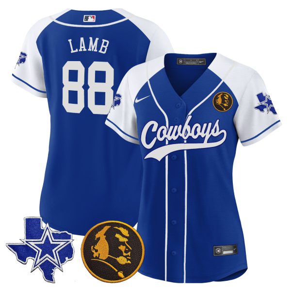 Women's Cowboys Texas & John Madden Patch Baseball Jersey - All Stitched - Image 35