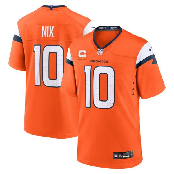 Bo Nix Denver Broncos Orange Jersey - All Stitched