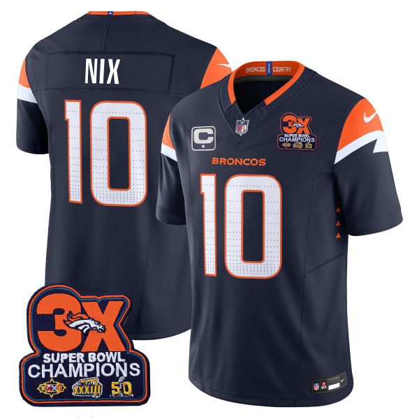 Men's Denver Broncos 3-Time Champions Patch Vapor Limited Jersey - All Stitched - Image 15
