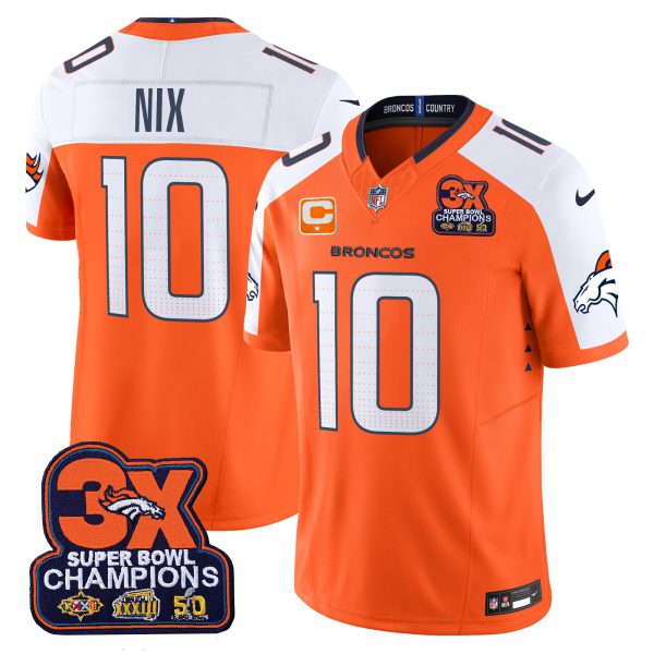 Men's Denver Broncos 3-Time Champions Patch Vapor Limited Jersey - All Stitched - Image 22