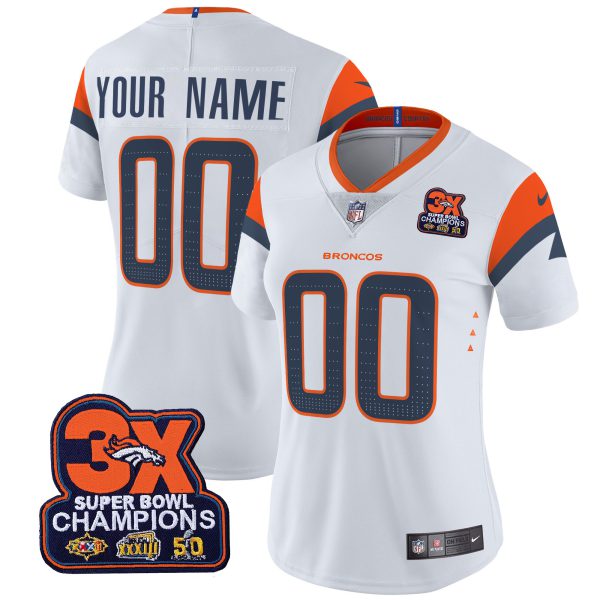 Denver Broncos 3-Time Champions Patch Vapor Limited Custom Jersey - All Stitched - Image 7