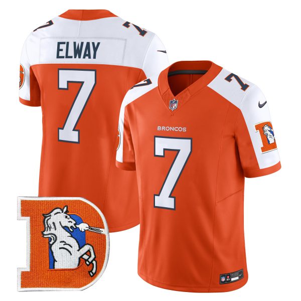 Men's Denver Broncos Throwback Vapor Limited Jersey V2 - All Stitched - Image 6