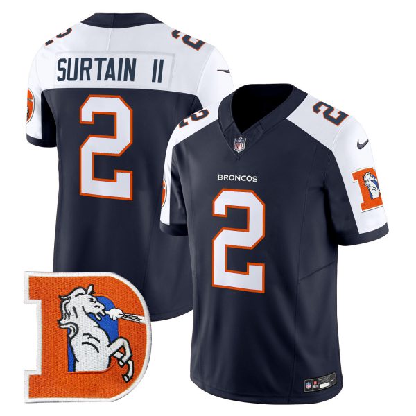 Men's Denver Broncos Throwback Vapor Limited Jersey V2 - All Stitched - Image 9