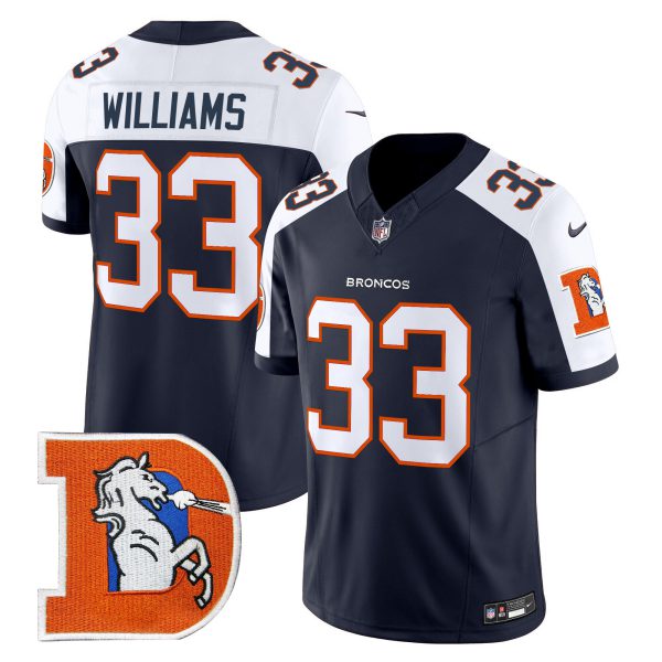 Men's Denver Broncos Throwback Vapor Limited Jersey V2 - All Stitched - Image 11