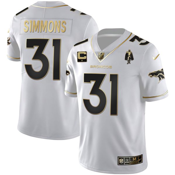 Women's Denver Broncos White Gold and Black Gold Jersey - All Stitched - Image 2