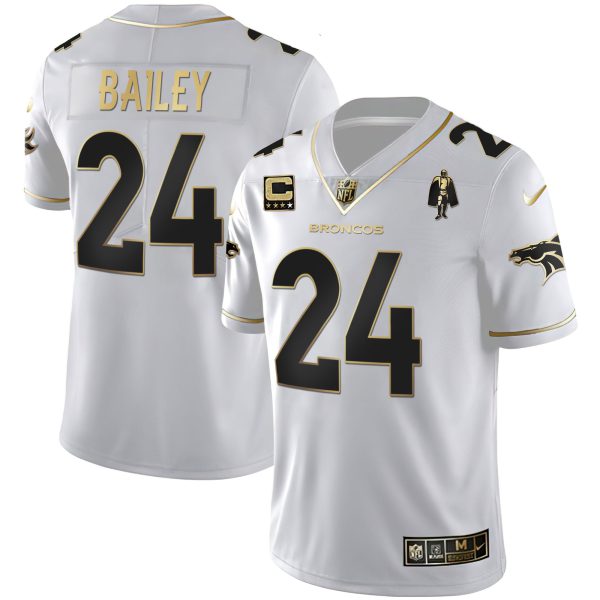 Women's Denver Broncos White Gold and Black Gold Jersey - All Stitched - Image 3