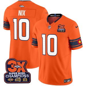 Men's Denver Broncos 3x Patch "Colorado Flag" Vapor Limited Jersey - All Stitched