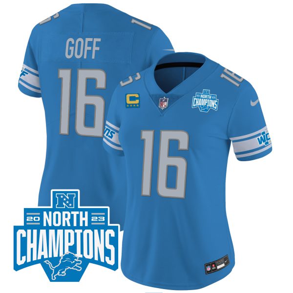 Women's Detroit Lions 2023 NFC North Division Champions Patch Vapor Jersey - All Stitched - Image 14