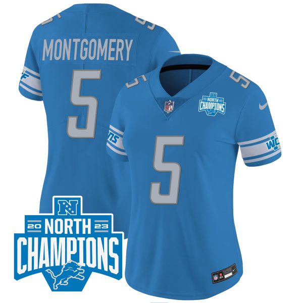 Women's Detroit Lions 2023 NFC North Division Champions Patch Vapor Jersey - All Stitched - Image 16