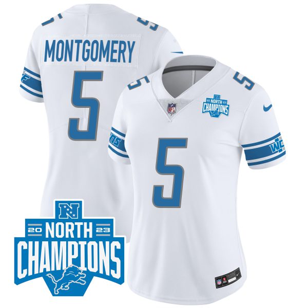 Women's Detroit Lions 2023 NFC North Division Champions Patch Vapor Jersey - All Stitched - Image 22