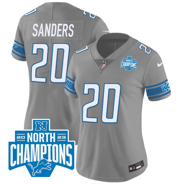 Women's Detroit Lions 2023 NFC North Division Champions Patch Vapor Jersey - All Stitched - Image 29