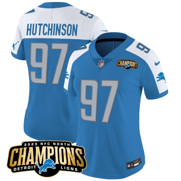 Women's Detroit Lions 2023 NFC North Champions Patch Vapor Jersey - All Stitched - Image 7
