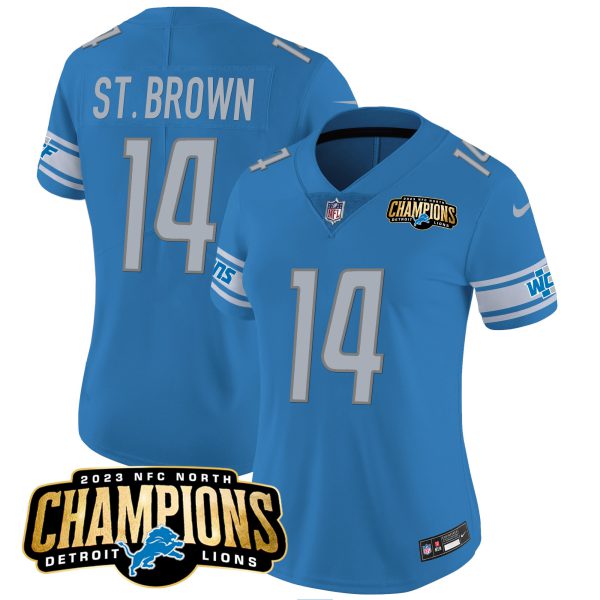 Women's Detroit Lions 2023 NFC North Champions Patch Vapor Jersey - All Stitched - Image 15