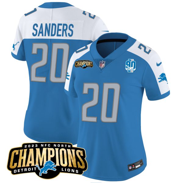 Women's Detroit Lions 2023 NFC North Champions Patch Vapor Jersey V2 - All Stitched - Image 11