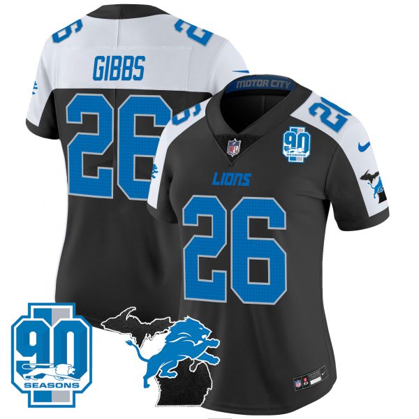 Women's Detroit Lions 2024 Michigan & 90th Year Patch Vapor Jersey - All Stitched - Image 7