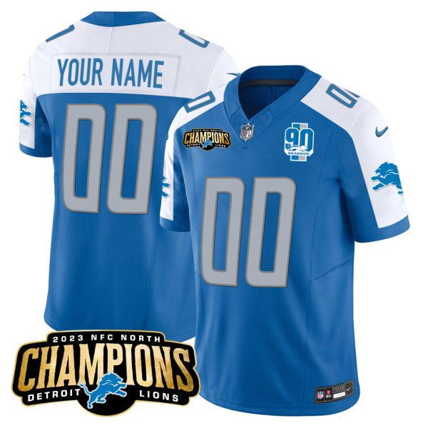 Detroit Lions 2023 NFC North Champions Patch Vapor Custom Jersey V2 - All Stitched - Image 2