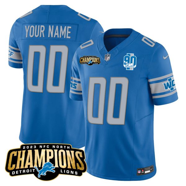 Detroit Lions 2023 NFC North Champions Patch Vapor Custom Jersey V2 - All Stitched - Image 3