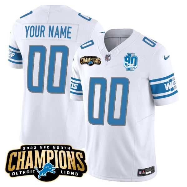 Detroit Lions 2023 NFC North Champions Patch Vapor Custom Jersey V2 - All Stitched - Image 4