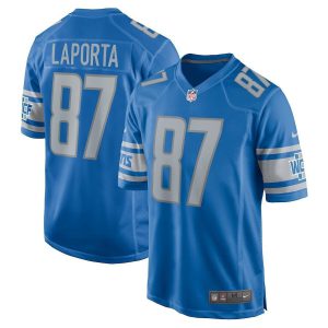 Sam Laporta #87 Detroit Lions Blue Jersey - All Stitched