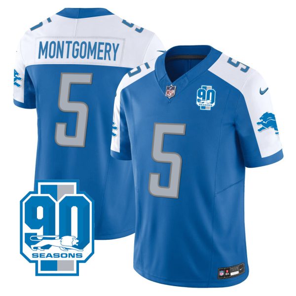Men's Detroit Lions 90th Year Patch Jersey - All Stitched - Image 10