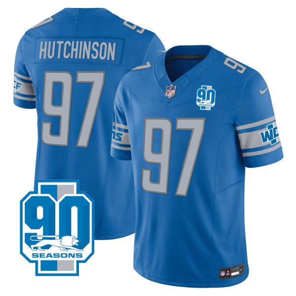 Men's Detroit Lions 90th Year Patch Jersey - All Stitched - Image 13