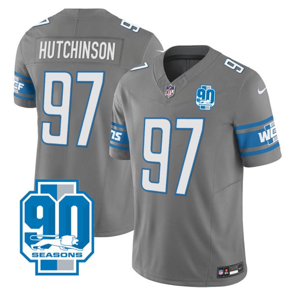 Men's Detroit Lions 90th Year Patch Jersey - All Stitched - Image 25